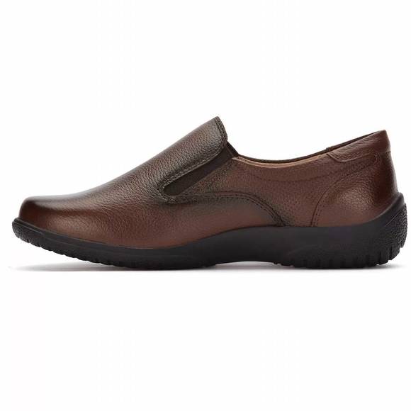 NEW ANDREA women's leather comfort moccasins shoes in brown - Picture 2 of 4